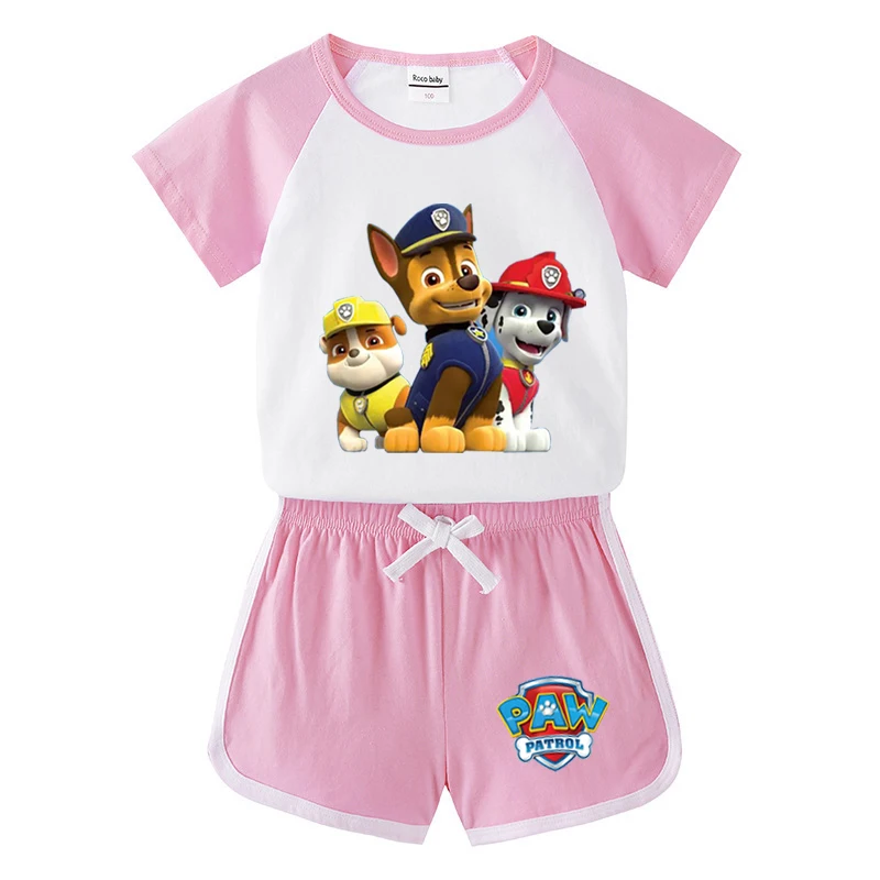 Summer Children Boy Girl PAW Patrol Clothing Sets Child T Shirts +Short Pants 2pcs Baby Girls Hello Kitty T-Shirts Shorts Set designer clothing sets