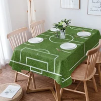 Soccer Balls Football Field Rectangular Tablecloth Table Decor Waterproof Table Cover for Kitchen Party Wedding Decorative 2
