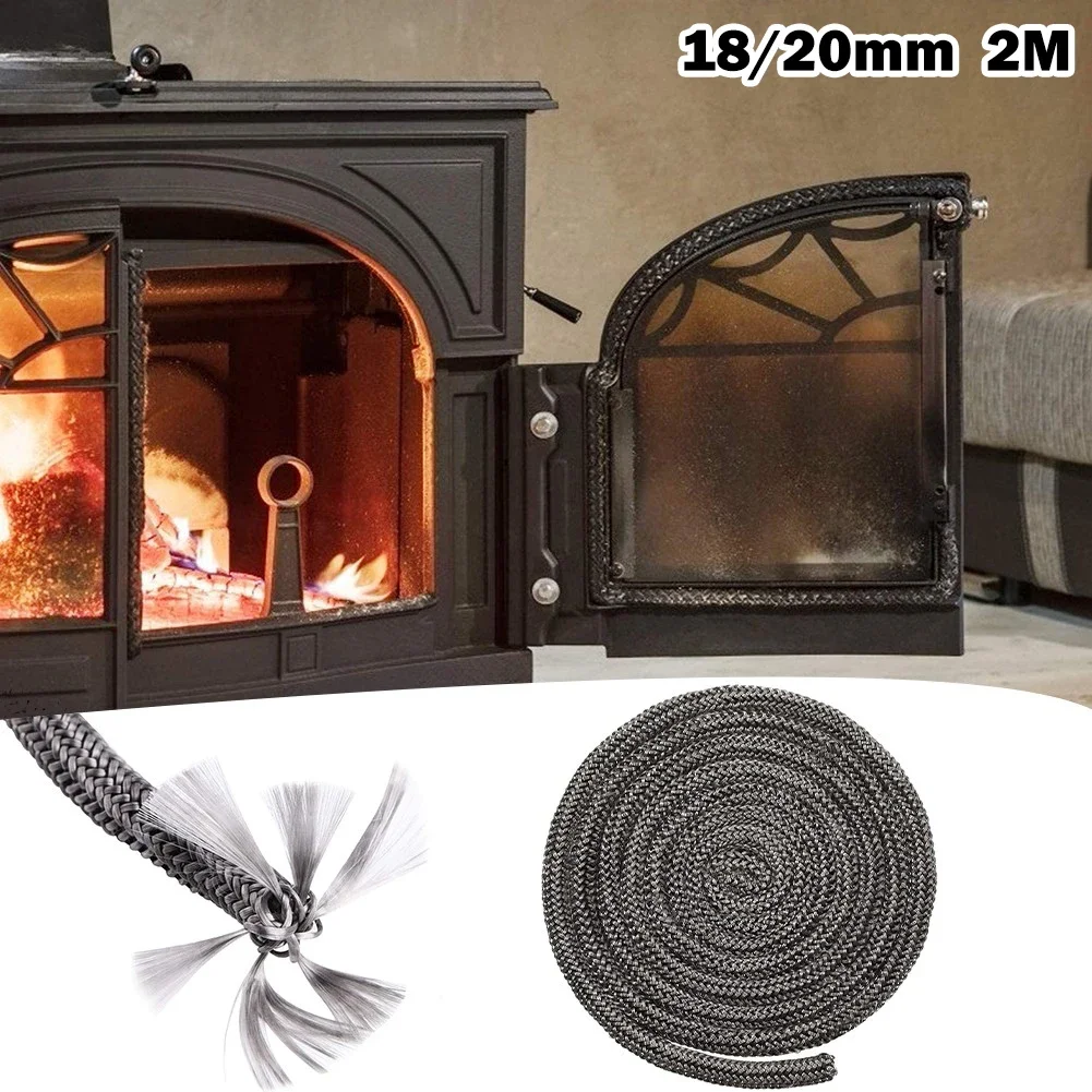 Black Stove Rope Fireplace Gasket Cord 18/20mm 2m Length fireplace sealing rope