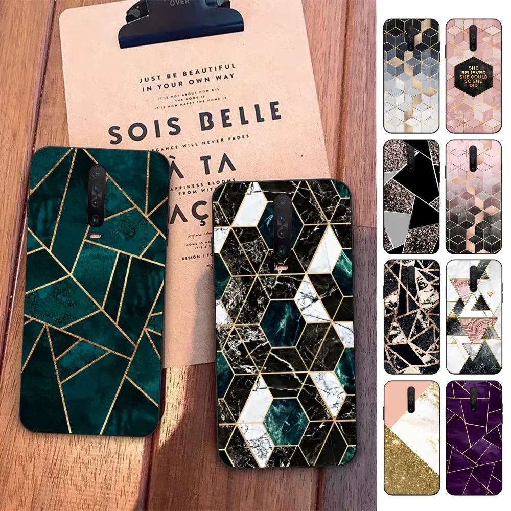 

Marble Geometric Art Phone Case For Redmi 5 6 7 8 9 10 plus pro 6 7 8 9 A GO K20 K30 K40 pro plus F3 Fundas