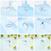 New 925 Sterling Silver Rings Blue Zircon Star Ring Original 925 Flower Ring DIY Women Jewelry Gift 5