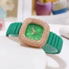 Women Fashion Business Diamond Elastic Band Quartz Watch 3