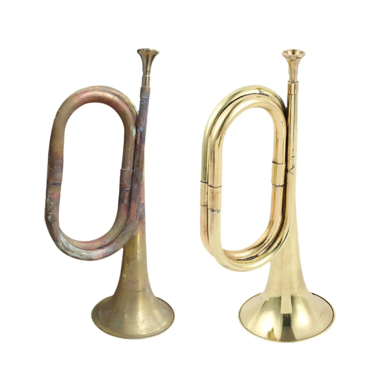 Trumpet Small Brass Bugle Musical Instrument with Mouthpiece Scouting Trumpet Musical Brass Instruments Accessories
