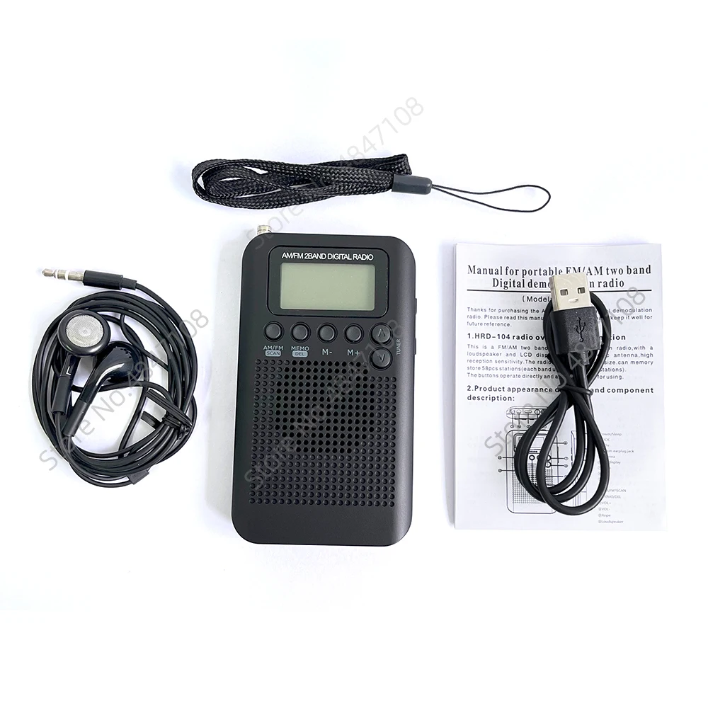 Portable Radio Mini Pocket FM AM Step 9/10KHZ Digital
