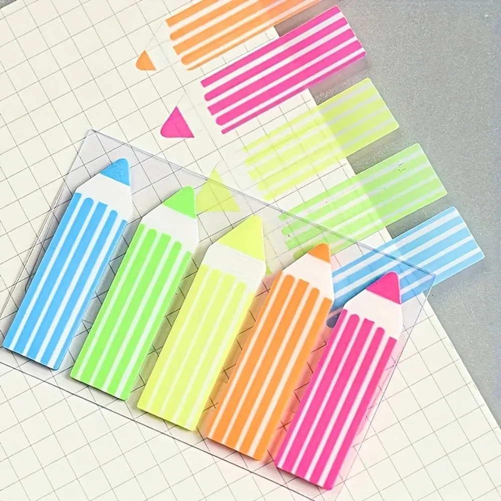 Colorful Pencil - Shaped Sticky Notes Index Tabs, Self - Adhesive Page Markers for Bookmarking, Organizing, Ideal for Office - 5