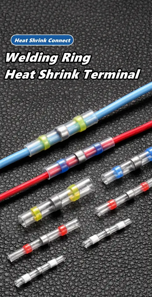 10/50/100 PCS Solder Seal Wire Butt Connectors Welding Ring Heat Shrink Terminal,Waterproof Insulated Electrical Wire Terminals image 2