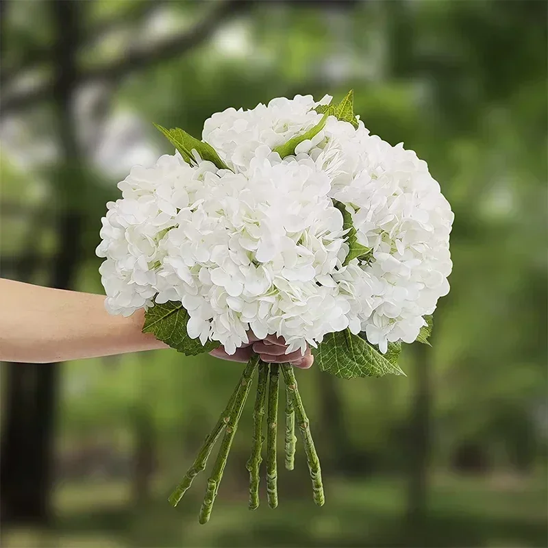 Artificial Flowers Hydrangea Real Touch Latex 21 inch 3Pcs For Home Decoration Bridal Bouquet Wedding