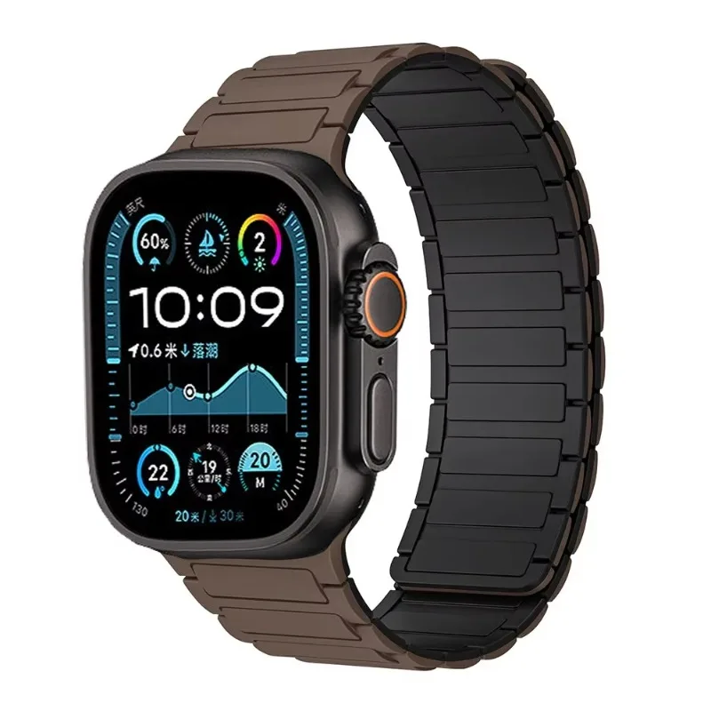 Textured Silicone Magnetic Bracelet Watchband Strap