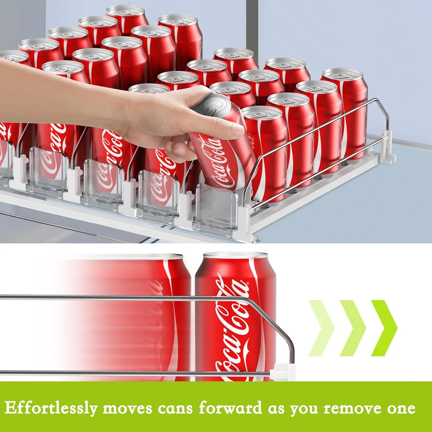 Drink Organizer for Fridge,Self Pushing Fridge Drink Organizer,Automatic Drink Dispenser for Fridge 2