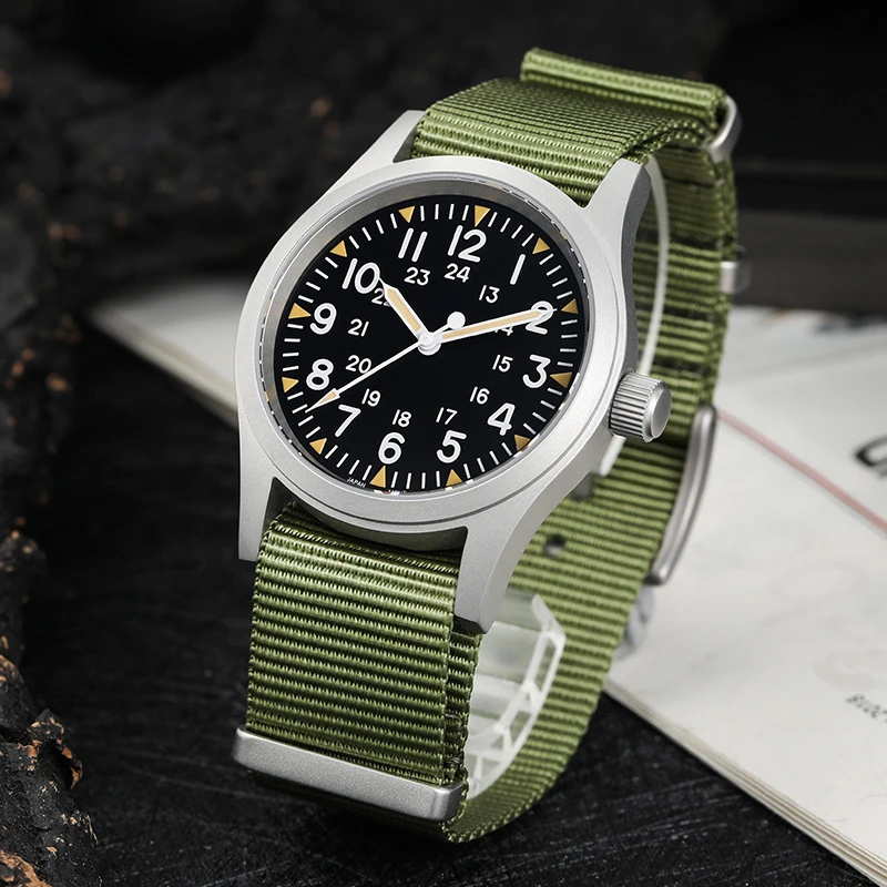 Militado ML05 zegarek kwarcowy w stylu Vintage VH31 zegarki ruchowe z kopułą szafirowego kryształu z wysoką przezroczystą powłoką świetlne zegarki 38mm