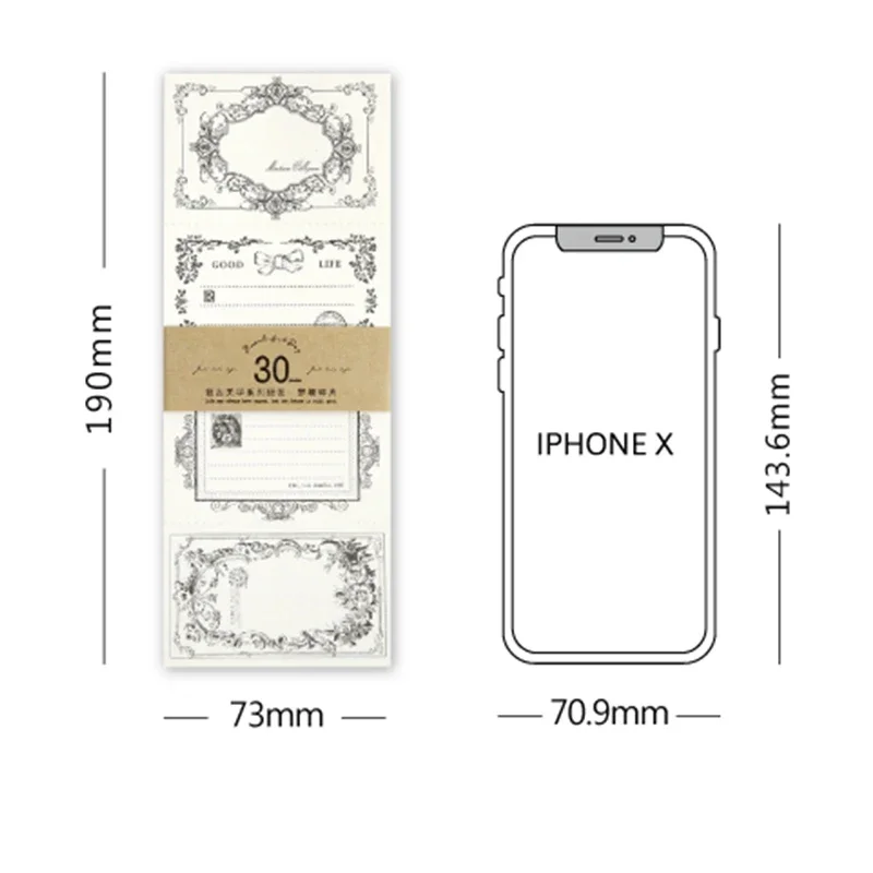 �޸� ��ƼĿ ���� �Ұ��� ��� ���� �ڵ��, ��� �ʱ�, ���� �׵θ� ����, 190x73mm, 30 ��