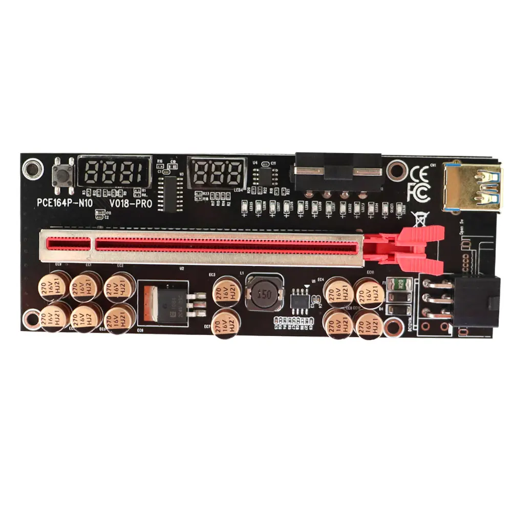 VER018 PRO PCI-E Riser Card ver 018 PRO PCI Express 1X To 16X Extender 6pin  Adapter GPU Mining USB 3.0 PCIE Riser For Video Card