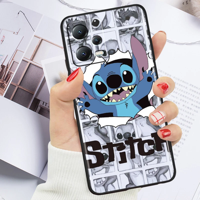 thumbnail image 1 of Funda de teléfono con dibujos animados de Stitch para Xiaomi Redmi Note 13, 12R, 12, 12S, Turbo, 11, 11T, 11S, 10, 10S Pro Plus 5G, color negro, 1 of 5