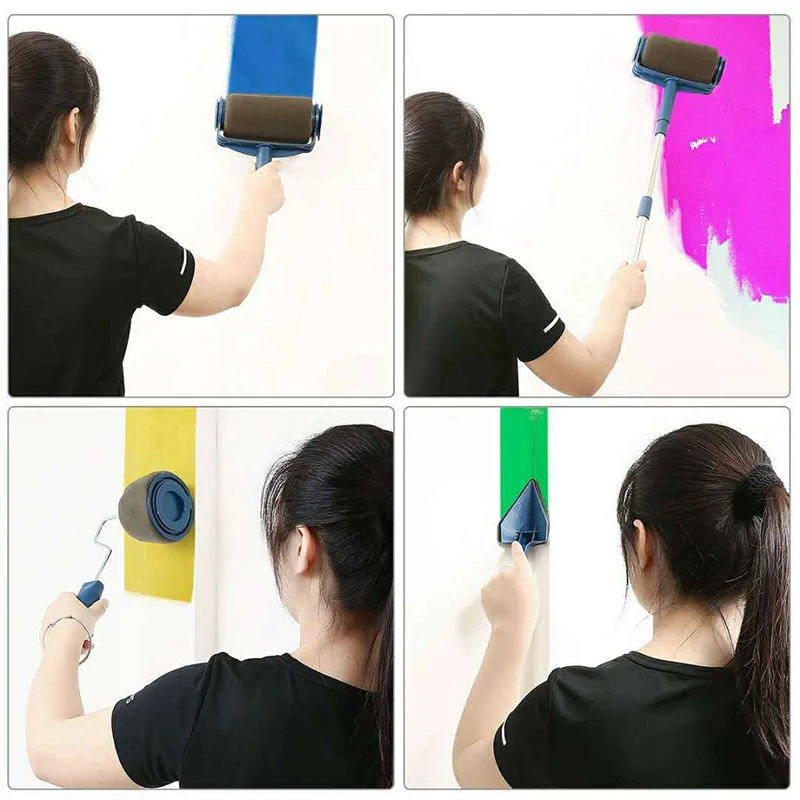 6-Piece Multifunctional Paint Roller Angle Brush Handle Tool Wall Paint Roll DIY Home Easy to Operate Brush paint brush paint roller wall brush rubber roller brush