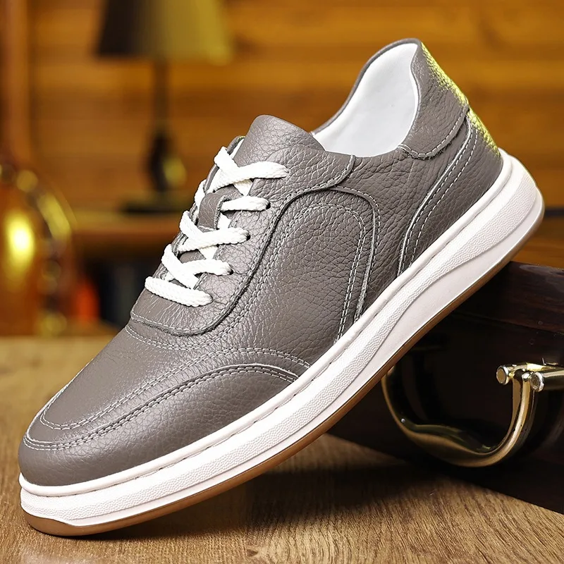 

High Quality Men's Shoes Flat Genuine Leather Shoes for Men Mesh Breathable Male Sneakers Men Platform Shoes new Tenis Masculino