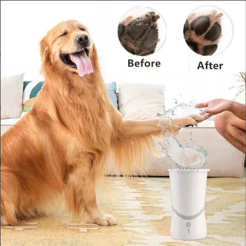 Lavadora automática de patas de mascotas, limpiador de patas de