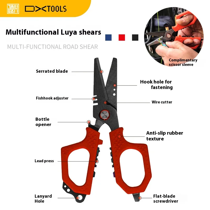 Multifuntional Lure Fishing Sissors Outdoor Survival Multi Tool EDC Scissors Hook Shearing 3