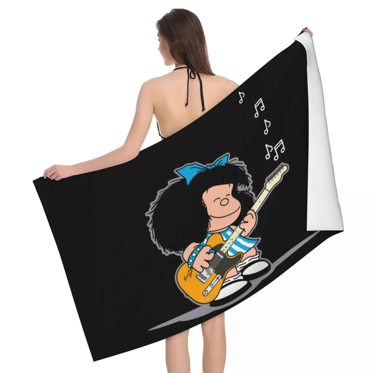 

Custom Mafalda Quino Comics Beach Towel Classic Cartoon Manga Breathable Microfiber Shower Towels