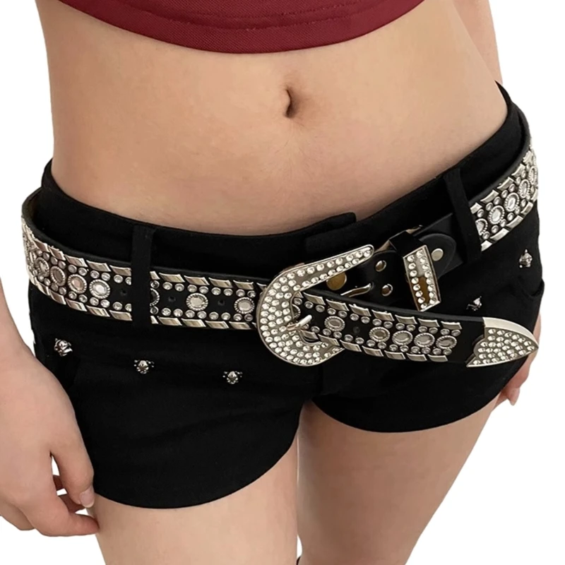 

Летний пояс со стразами, ремни для женщин и мужчин, регулируемая пряжка со стразами, поясной ремень для джинсового платья 57BD