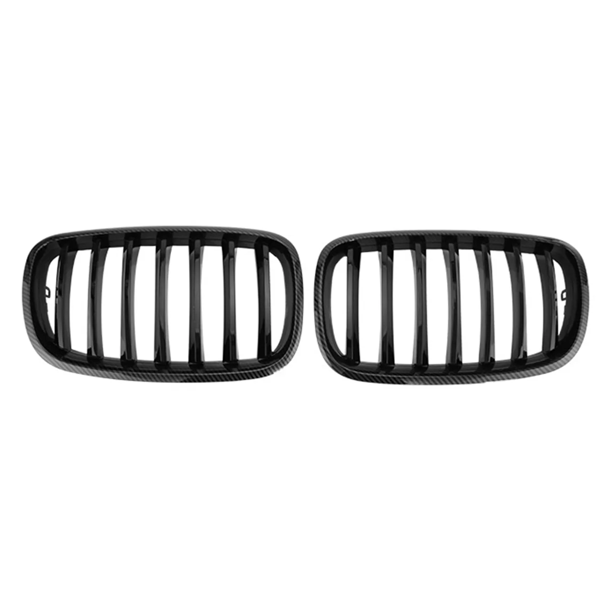 

Carbon Fiber + Glossy Black Car Front Bumper Kidney Grille Grill for-BMW F25 X3 2011-2014