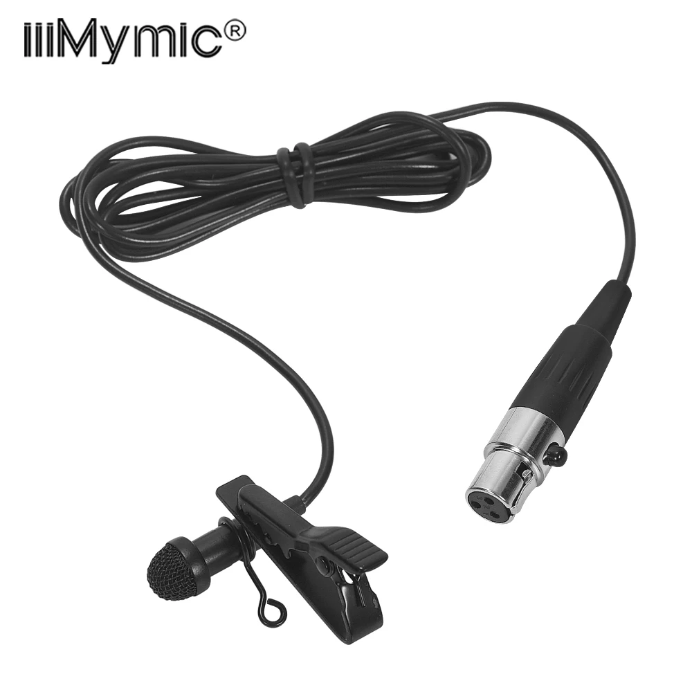 iiiMymic Omnidirectional Lapel Lavalier Microphone For AKG Samson Wireless BodyPack XLR 3PIN TA3F Mic Small Meeting Room Video