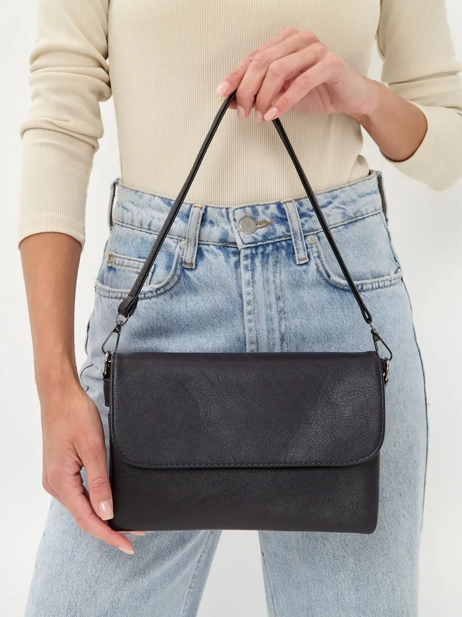 New Fashion Three Layer Crossbody Shoulder Bag Carrying Bag Solid Color Women PU Leather Underarm Bag