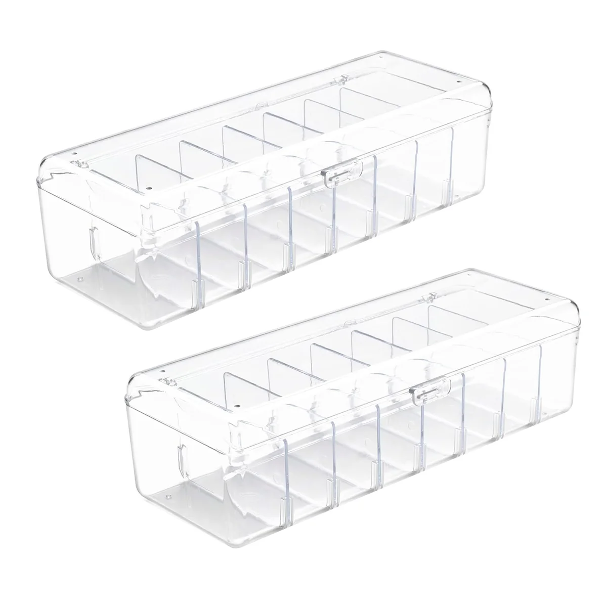 

2Pcs Trading Card Storage Box, Card Storage Box Plastic, Trading Card Case with Removable Dividers, for Standard Card