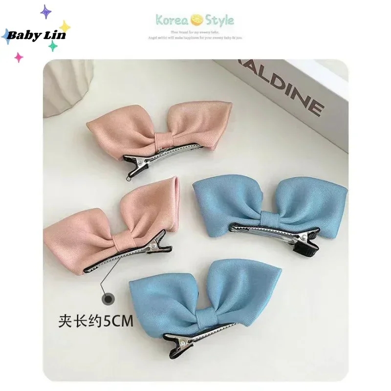 2 Pcs/Set 5cm Korean Children Bow Headdress Hair Clips Girls Cute Barrettes Card Issuance Side Hairpins Fashion Accessories images - 6