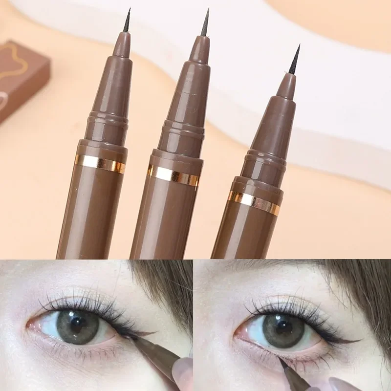 BlackBrownMatteEyelinerPenWaterproofQuickdryingLiquidLyingSilkwormPencilLasting