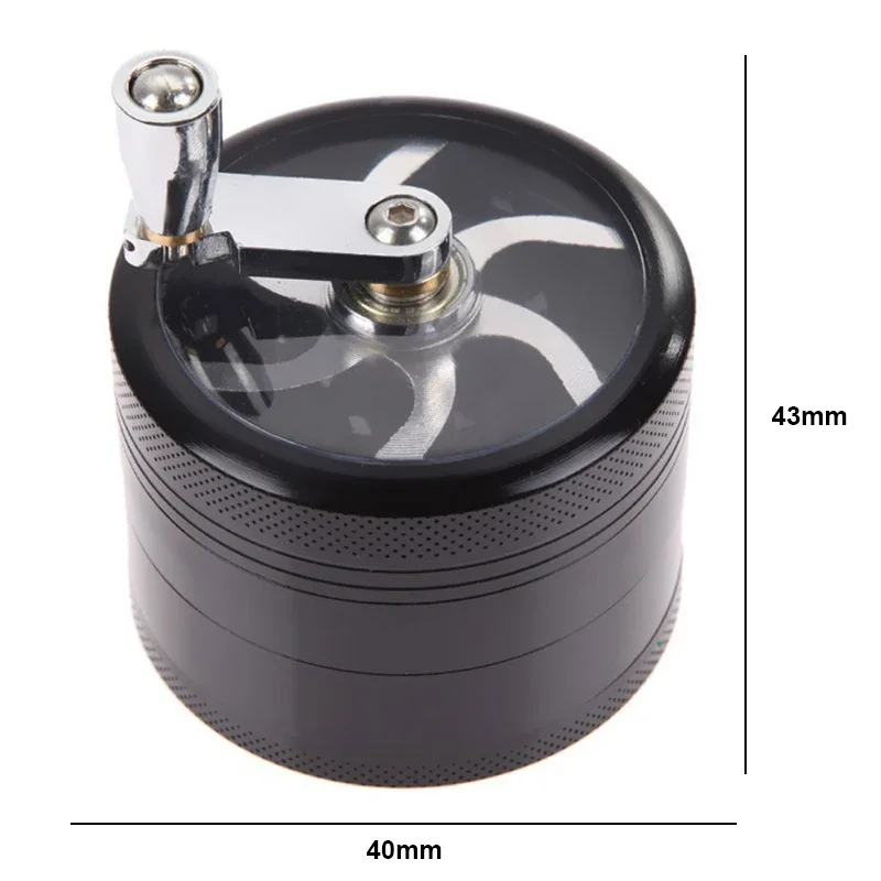 4-layer Tobacco Grinder Manual Aluminum Herbal Herb Mill Spice Crusher Smoke Grinder Crusher Hand Crank Muller Smoking Accessory herb grinder smoking accessories tobacco smoking accessories tobacco grinder manual spice grinder