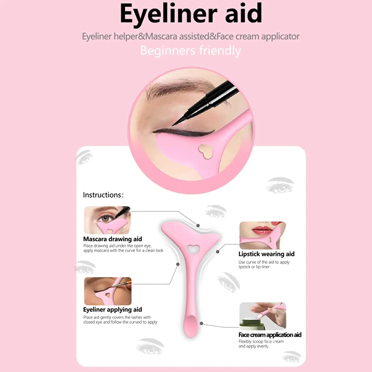 Silicone Eyeliner Stencils Wing Tips Marscara Drawing Lipstick Wearing Aid Face Cream Mask Applicator Makeup Tool Resusable