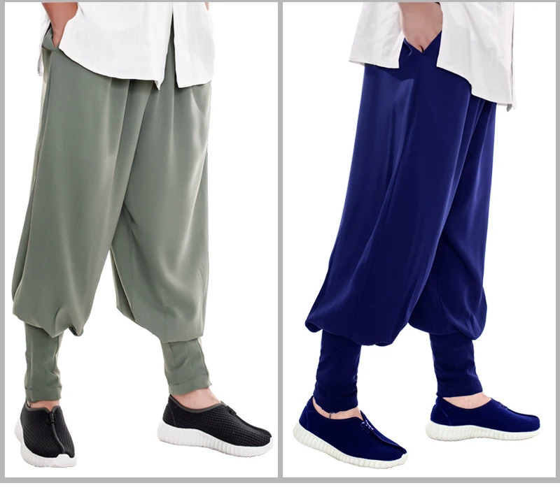 Summer Cotton Linen Monk Pants Buddhist Zen Lay Trousers Traditional Chinese Bottoms Buddha Shaolin Monk Kung Fu Pants