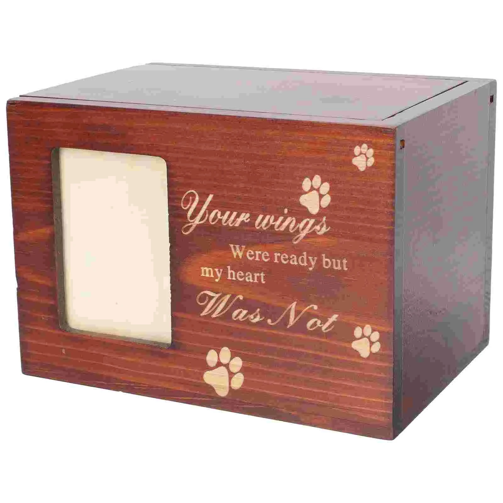 Cremation Urn Pet Cinerary Casket Wood Memorial Box Ashes Keepsake Small Animals Pet Cats Dogs Funeral Supply