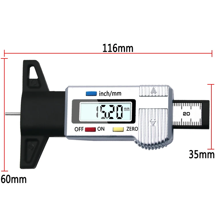 Description Picture 4 of itemDigital Car Tyre Tire Tread Depth Gauge Meter Caliper Thickness Gauges Auto Tire Wear Detection Measuring Tool