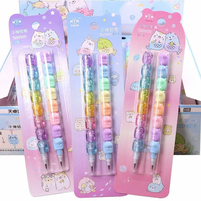 2pcs/pack Non Sharpening Pencils HB Sketch Mechanical Pencil Writing Pens School Stationery Pencil for Kids Gift Office Supplies 2pcs set toilet seat top fix seat hinge hole fixings well nut screws rubber back to wall toilet cover screw cover plate supplies