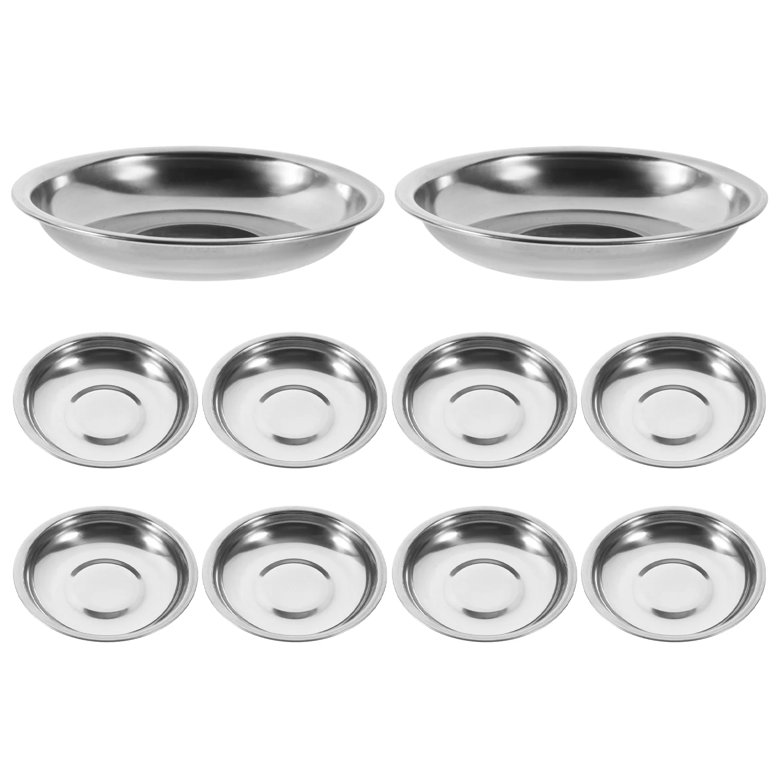 Appetizer Plates Sauce Dishes Mustard Appetizer Plates Stainless Steel Small Seasoning Cap Dessert Silver Appetizer Serving Kitchen Tool