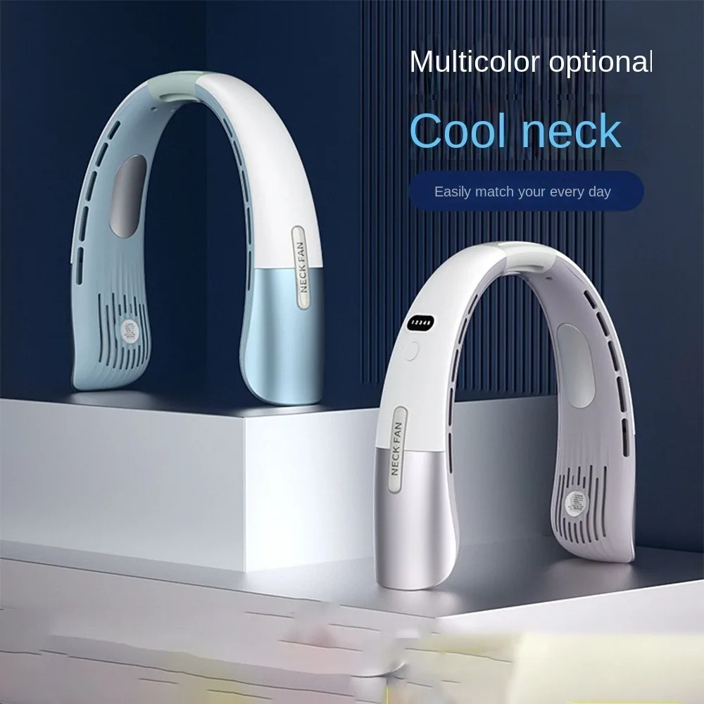 

USB Rechargeable Bladeless Neck Fan 2 Color Electric Fan Bladeless for Outdoor Sports Travel Summer Cooling
