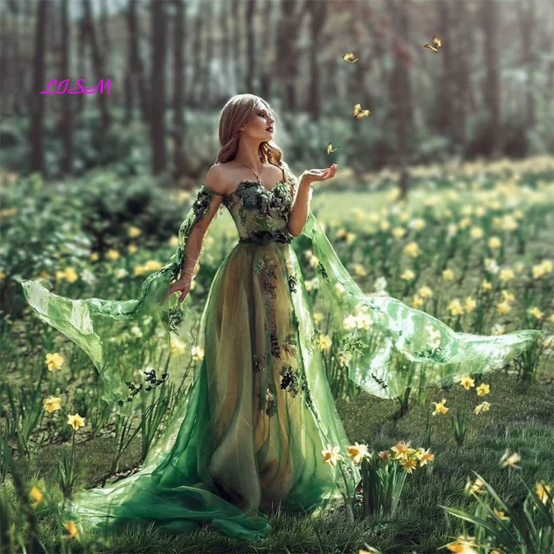 green emerald velvet dress Eucalyptus Fairy Dress