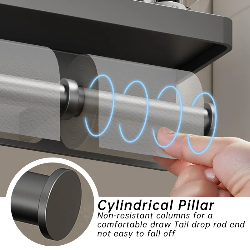 Toilet Paper Holder Aluminum Alloy Toilet Paper Holder Kitchen Towel Placement Of Seasoning Bottles Holder Bathroom Wall Roll Of Paper Storage