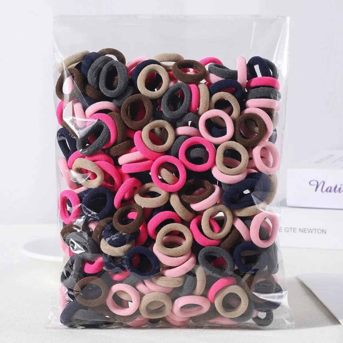 100PCS New Basic Nylon Ealstic Hair Ties for Girls Colorful Hair Band Ponytail Holder Scrunchie Rubber Band Kid Hair Accessories 4