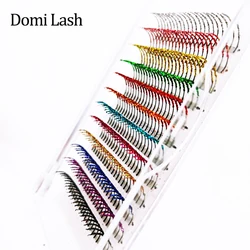 Domi Lash Glitter Eyelash Extensions Mix Color Shiny Lash Extensions Party Korean Women Makeup Mink Individual Fairy Lashes
