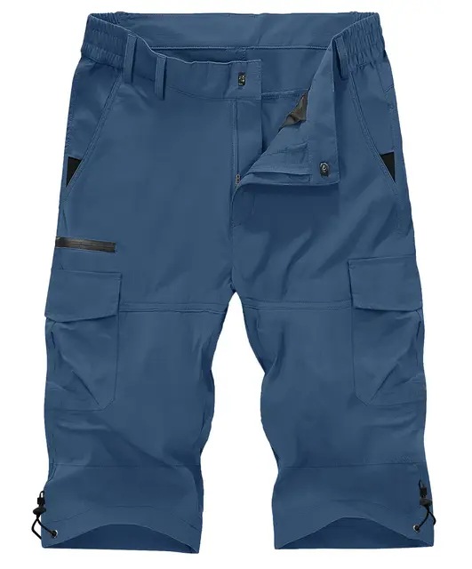 Capri Shorts Mens Loose Fit Cargo Shorts Mens Linen Beach Pants