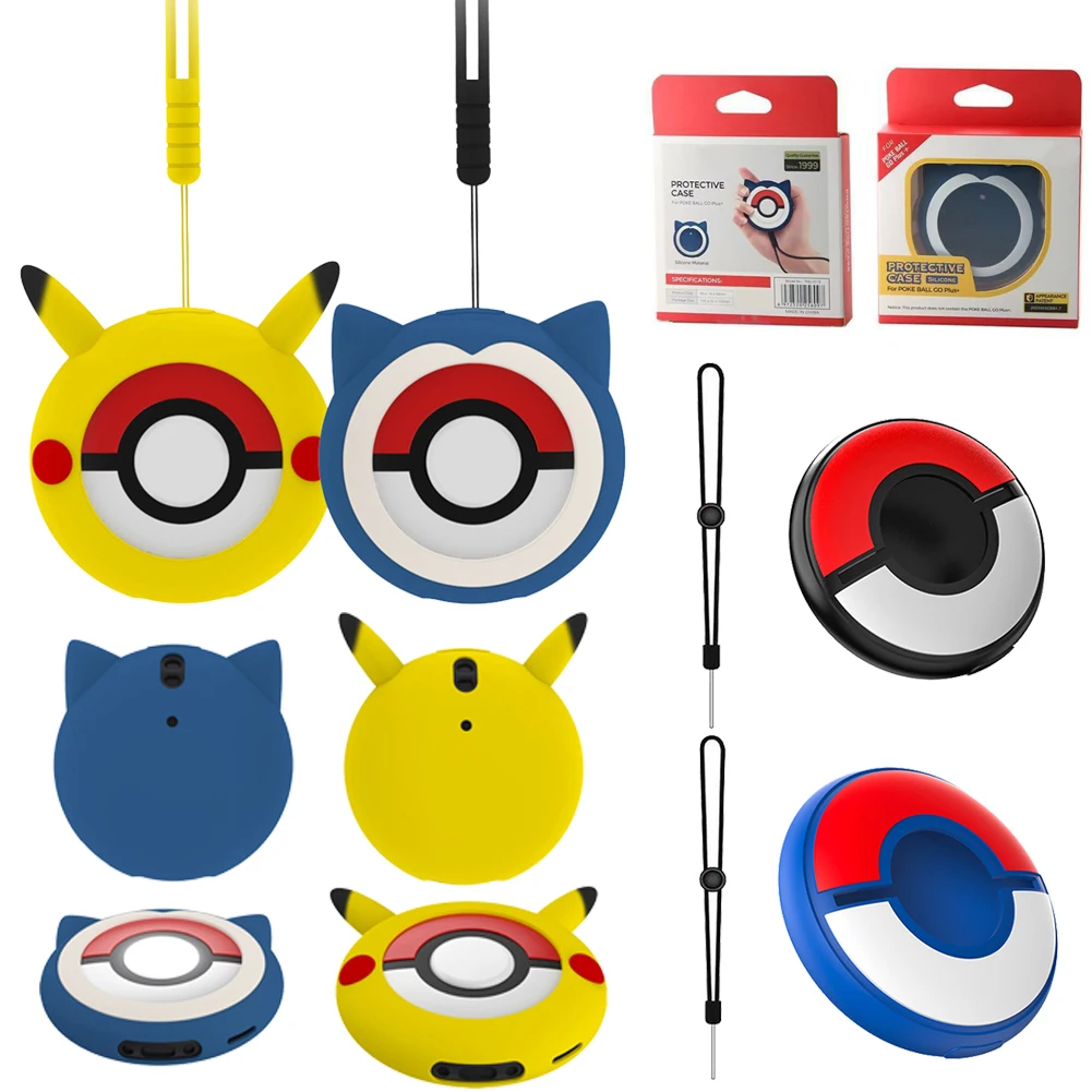 透明シリコン保護ケース,ストラップ付き,ポケモン,go plus,クリスタル