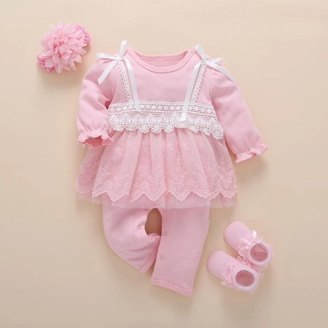 Newborn Baby Girl ClotheS Pink Princess 0 To 3 Months Baby Girls Clothing  Sets For Birthday