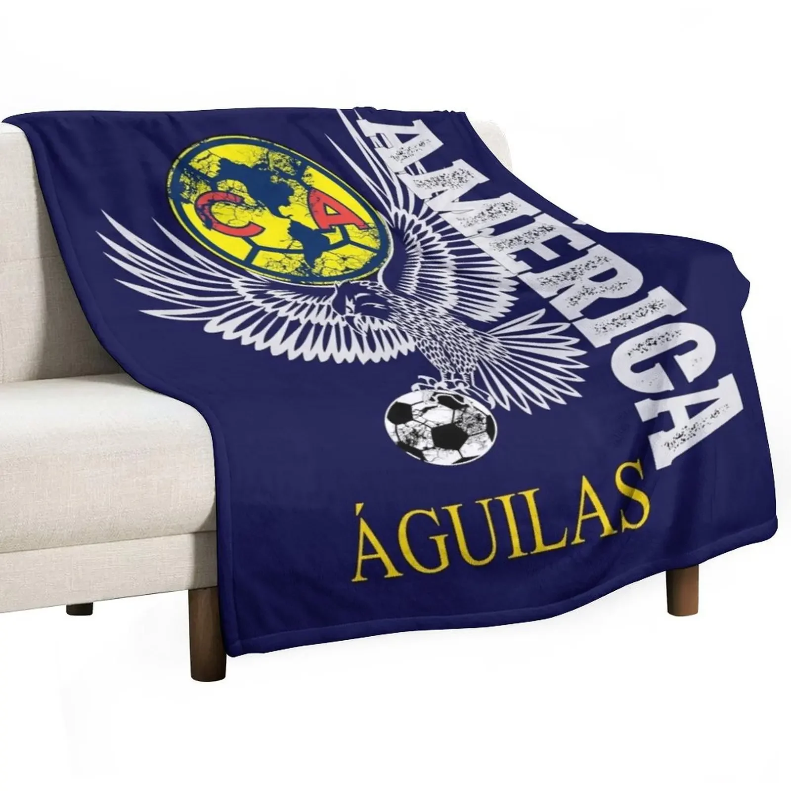 

Aguilas del America Playera Futbol Mexicano Liga Mx Throw Blanket blankets and throws Hairy Soft Plaid Blankets