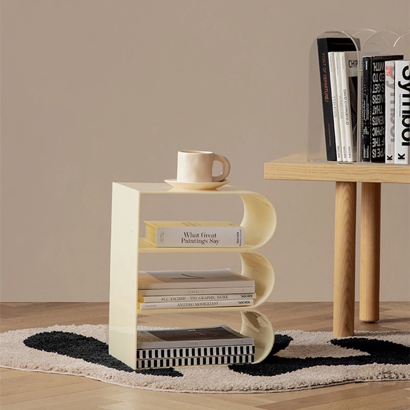 Acrylic Magazine Shelf Desktop Modern Simple Living Room Floor Storage Shelf Books, Newspapers And Materials Coffee Table