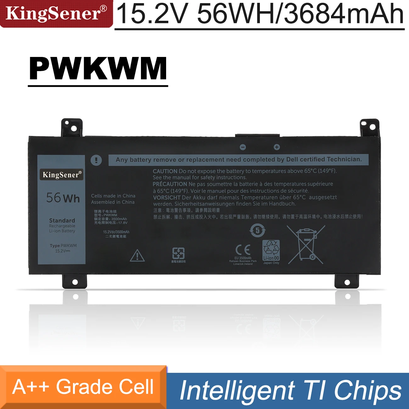 KingSener 15.2V 56WH PWKWM Laptop Battery For DELL Inspiron 14-7466 14-7467 Series laptop PWKWM M6WKR 63K70 P78G001 P78G 3500mAh