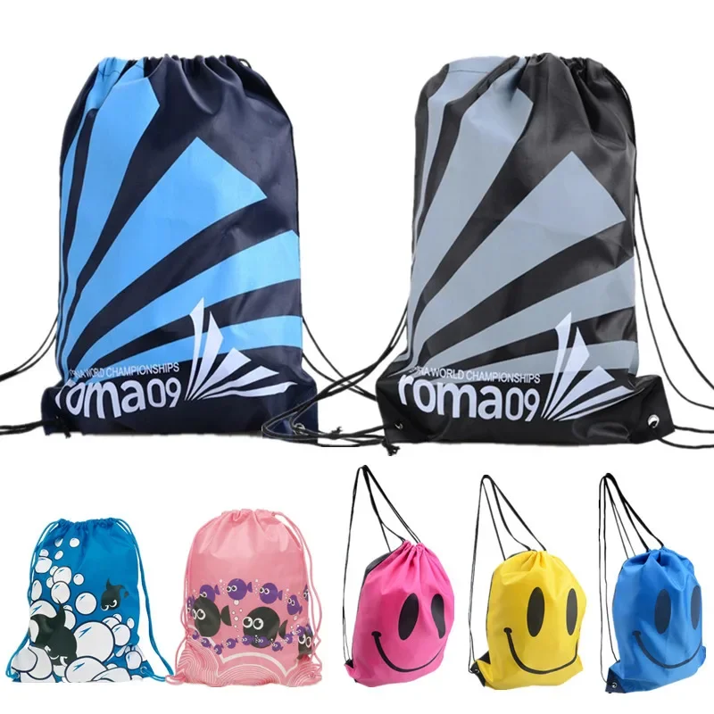 Lightweight Waterproof Swimming Bag Unisex Children's Sports Fitness Storage Drawstring Beach Travel Duffel Bag Nylon Material