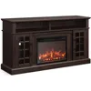 Traditional 58" Rustic TV Stand with 23" Electric Fireplace Heater with Sound, Media Entertainment Center Console Table for TV 1