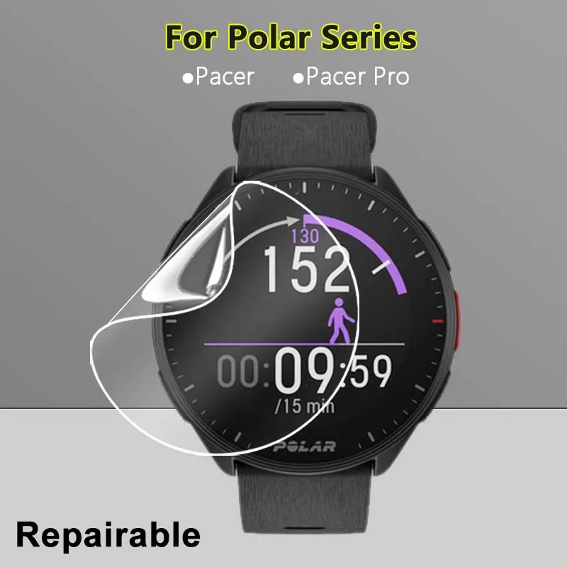 Ultra Clear Slim Screen Protector For Polar Pacer / Pro Smart Watch Soft Tpu Repairable Hydrogel Film -Not Tempered Glass